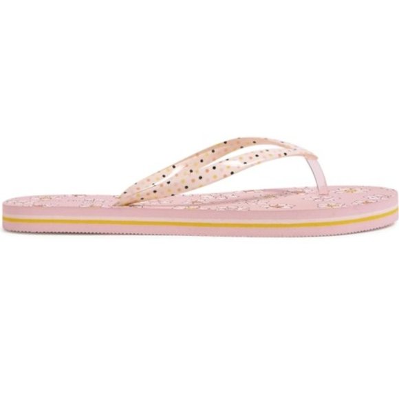 Vera Bradley Prairie Paisley Daisy Pink Smileys Flip Flops Sandals Size 5-6 NWT - Picture 5 of 6